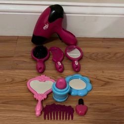 Toy Blow Dryer Set Works No Cover On Batteries