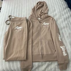 Beige/Tan Aeropostale Flare Sweatset