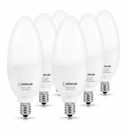 LOHAS E12 Candelabra LED Bulb, Dimmable Daylight Bulb 4000k, LED 6W Ceiling Fan Light Bulbs 60W Equivalent, Candelabra Base 250 Lumens for Chandelier