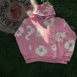 Denim Tear Hoodie Pink