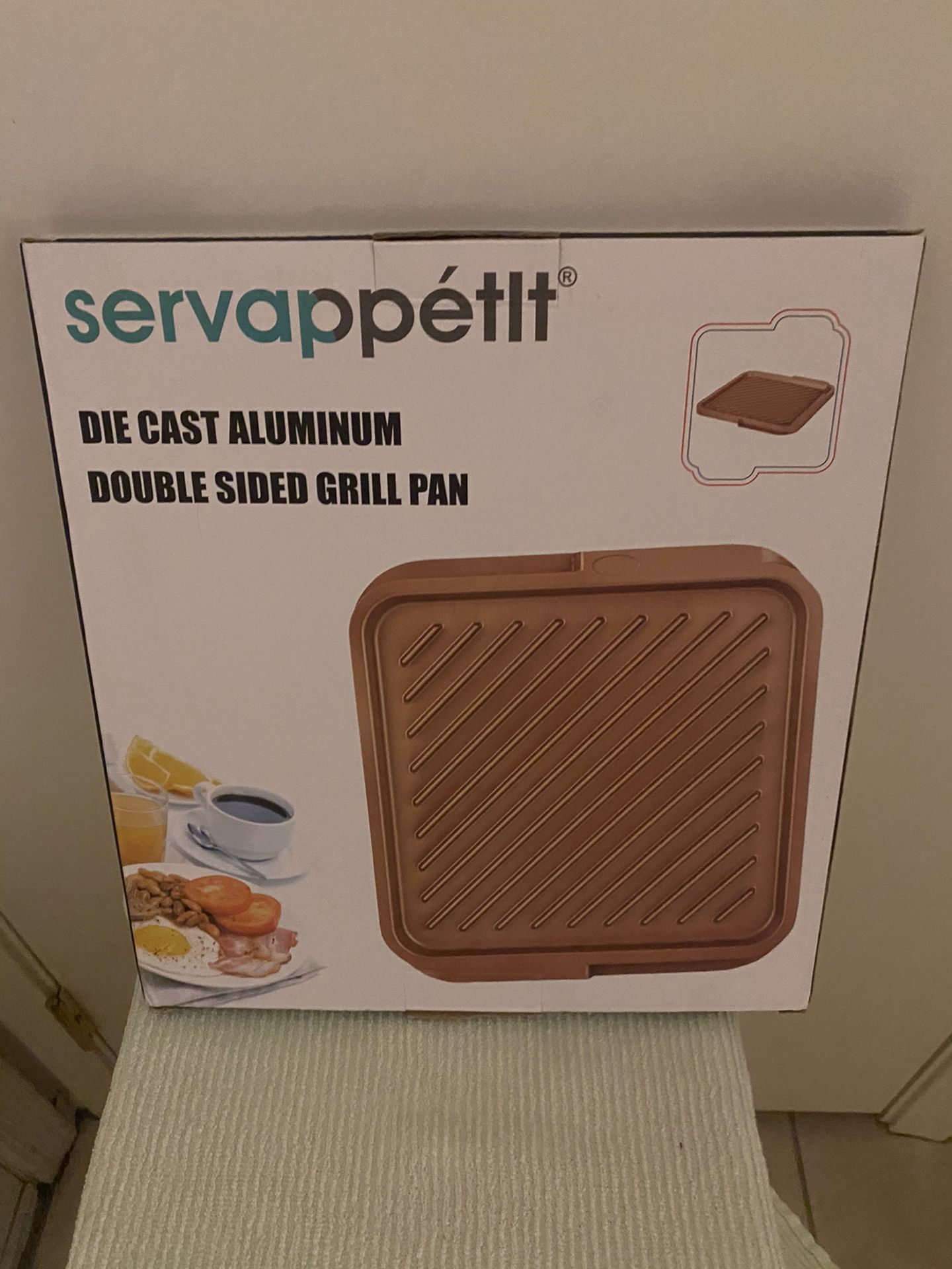 DOUBLE SIDED GRILL PAN/DIE CAST ALUMINUM GRILL PAN