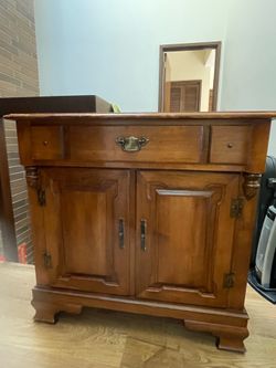 Vintage Solid Wood Cabinet / Entryway Table - Perfect DIY Project