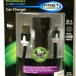 Duracell 3.1 Amp Dual Car Charger New