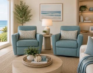 Two Custom Swivel Chairs - CS Wo & Sons
