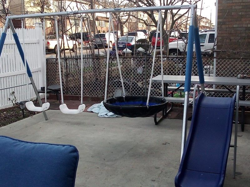 Outdoor Swing And Slide Set