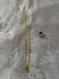 David Yurman Ring And Chain Set