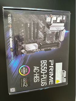 ASUS Prime B550-PLUS AC-HES AMD AM4 (3rd Gen Ryzen) ATX Motherboard (Dual M.2, PCIe4.0, WIFI5, 1Gb Ethernet, SATA 6 Gbps, USB 3.2 Gen 2 Type-C, Front 