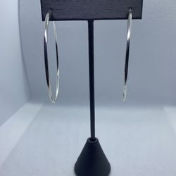 925 Sterling Silver Polished Hoop 2x60mm