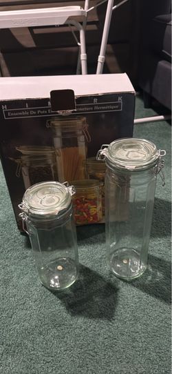 Glass Hermetic Canister Jars Set
