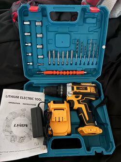 Lithium Electric Cordless Drill Set with Case