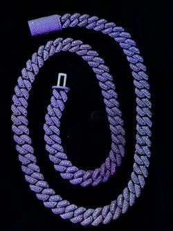 Moissanite Silver Cuban Chain
