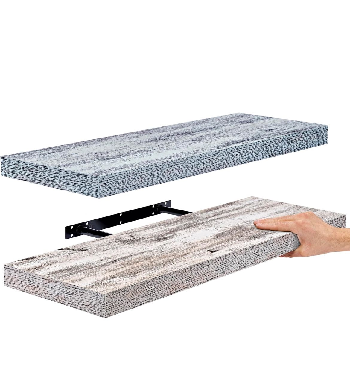 Sorbus 2pk Wall Décor Mounted 24" Floating Shelves - White / Green  