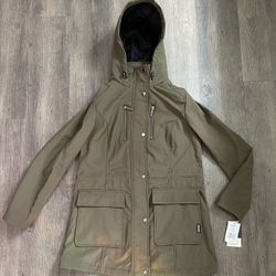 Nine West Thermafleece Softshell Drawstring Waist Hooded Jacket