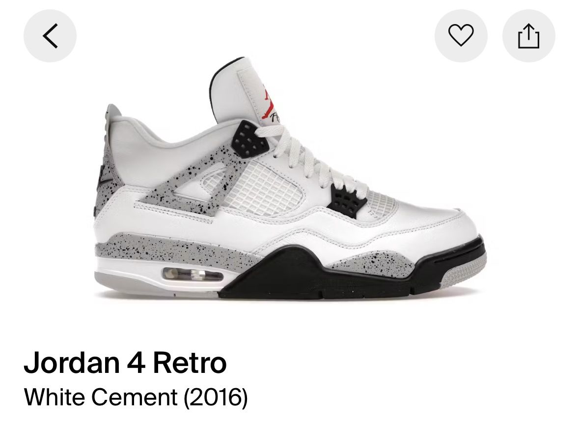 Air Jordan 4 Cement Sz 8.5