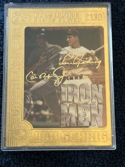 1995 Cal Ripken and Lou Gehrig, Gold Autographed.