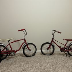 Two Vintage Schwinn Pixie Stingray Bicycles 