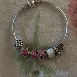 Pandora Bangle Bracelet With 7 Charms 