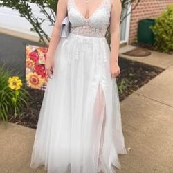 White Prom Cocktail Party Dress Size Small
