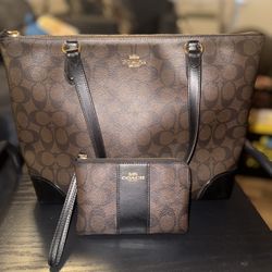 Coach Handbag and Wristlet