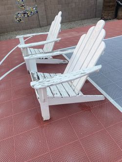 Pair Wood Adirondack Chairs 7th St/Thunderbird