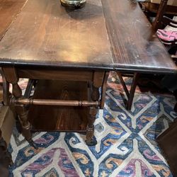 Vintage  drop-leaf tea cart  A Mahogany  table