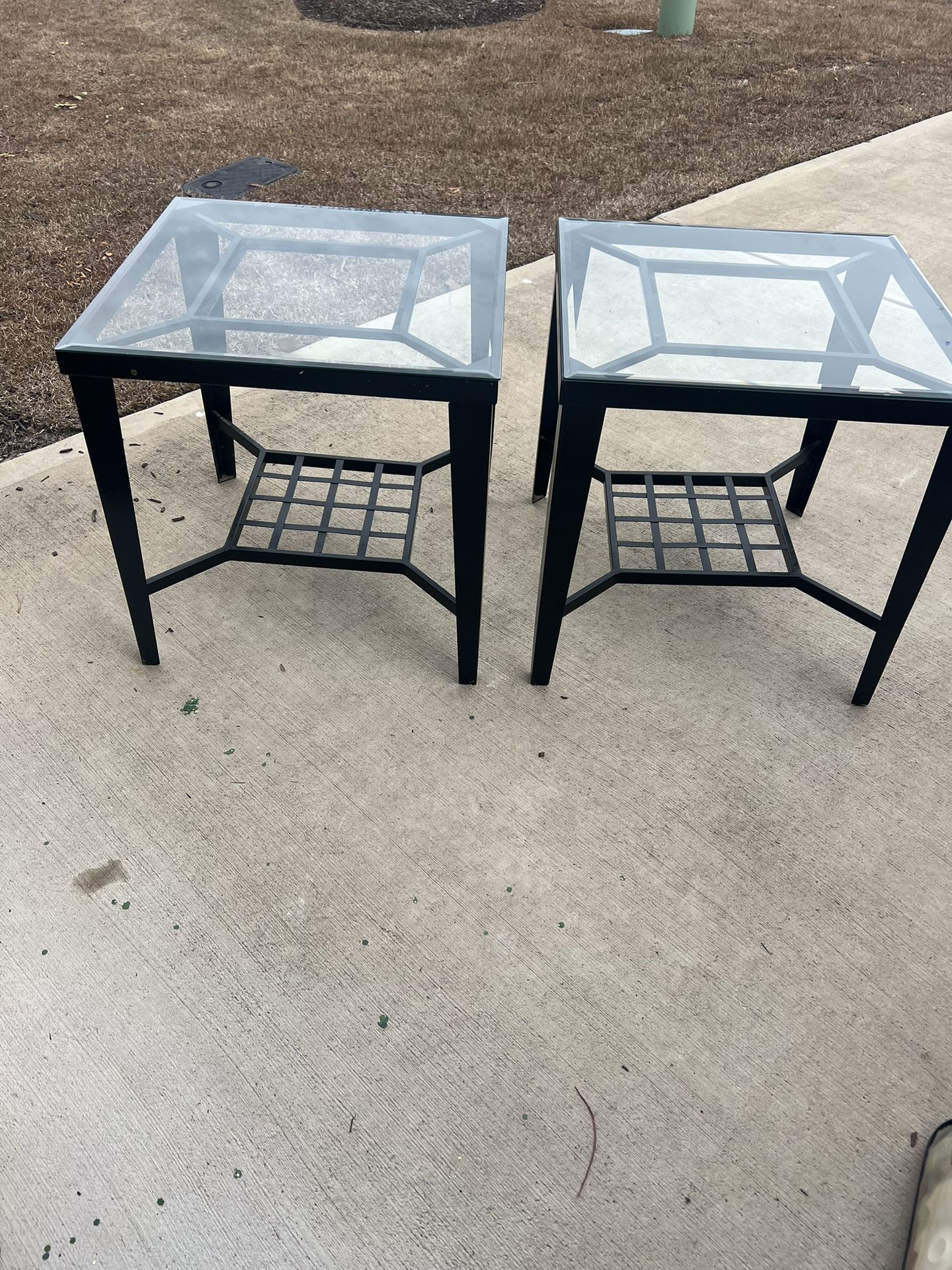 2 Wrought Iron End Tables