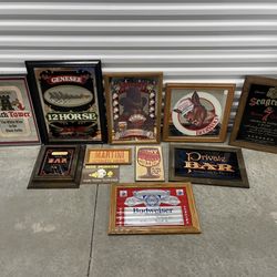 Beer Sign Lot- Budweiser, Coors Light, Seagrams