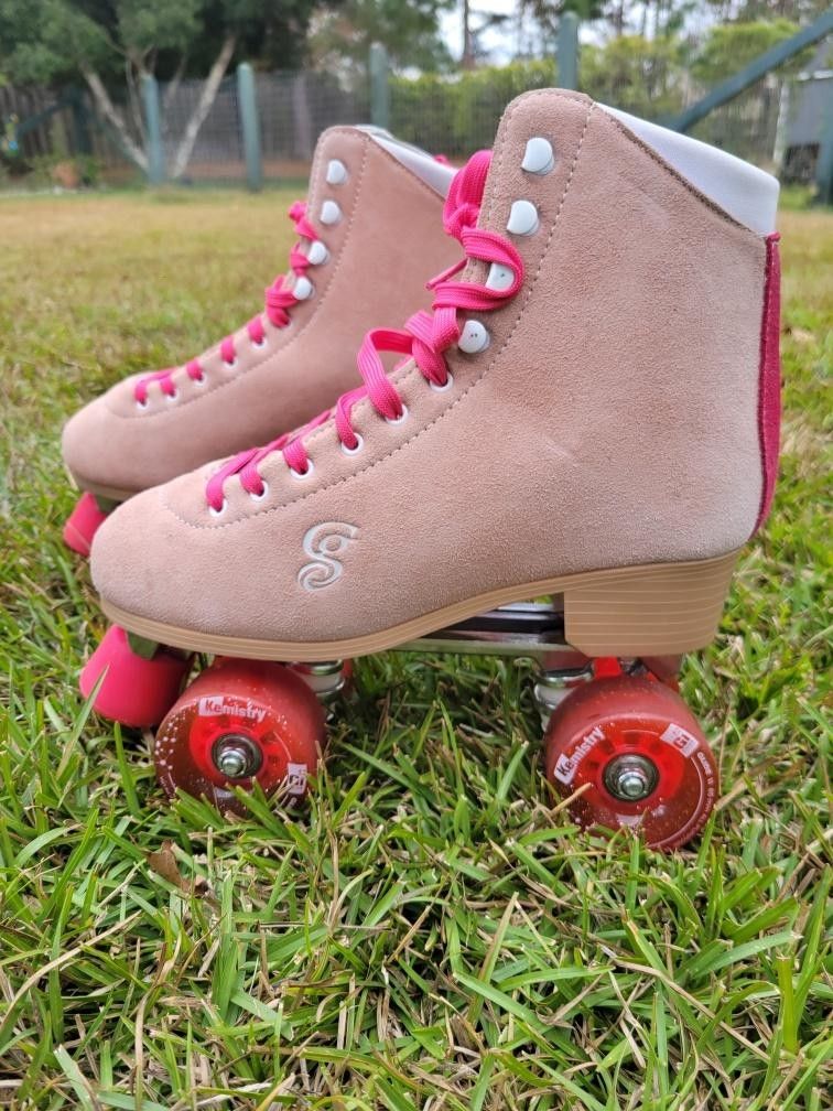 Candi Girl Roller Skates – Size 10, Pink Suede, Great Condition