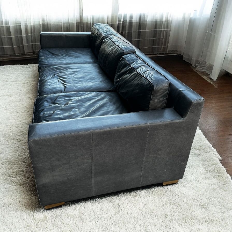 Free Delivery Restoration Hardware Grey Leather Couch