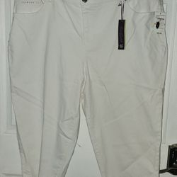 Gloria Vanderbilt Capri's White Sz 24W X3 NWT