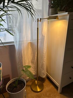 Gold adjustable floor lamp