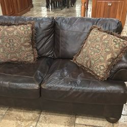 Set Of 3 Sofas Leather
