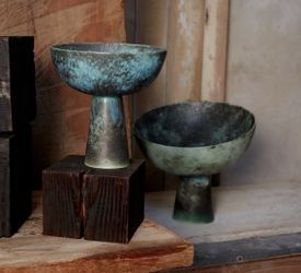 Terra Bowl on Stand Bronze