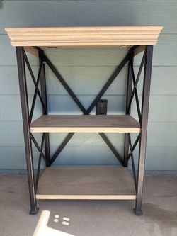 Industrial Wood and Metal Bookshelf