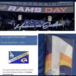 Los Angeles LA Dodgers Rams Flag Banner Los Angeles Rams Night 9/6 💥💥