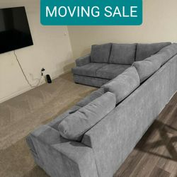 Gray Sectional Couch Sofa