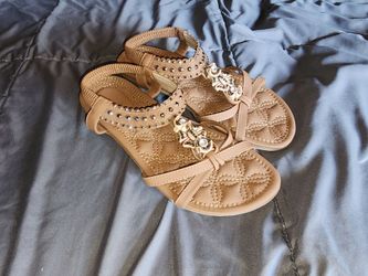 Ecetana Women Sandals Flats boho tan size 7