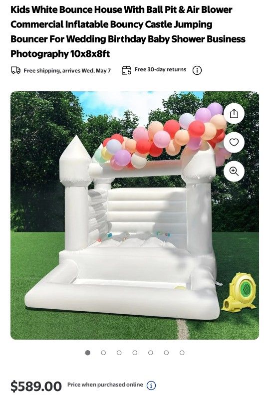 White Bounce House For Sale