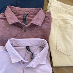 Mens Lululemon Bundle 3 Polos Sz Small1 Pant 30/31