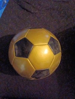 Leather Soccer Ball Gold and Black