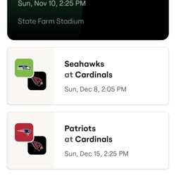 Arizona Cardinals Vs Seattle Seahawks 4 Sideline Seats