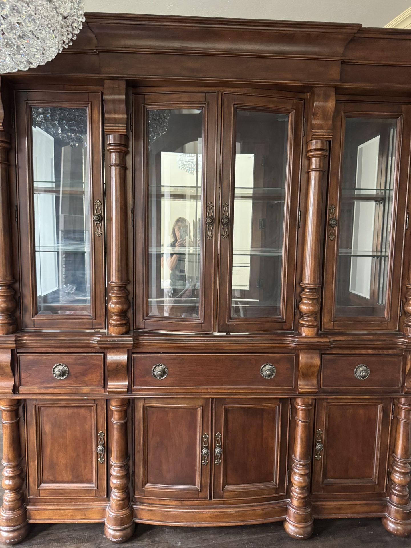 Beautiful Solid Cherry Wood Hutch For Sale