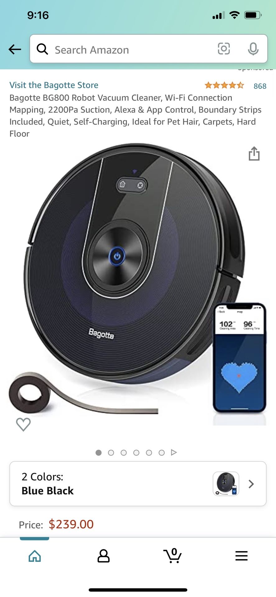 Bagotte BG800 Robot Vacuum Cleaner