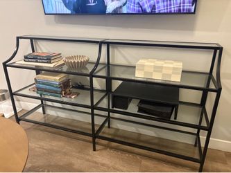 Glass metal console for sale - $90