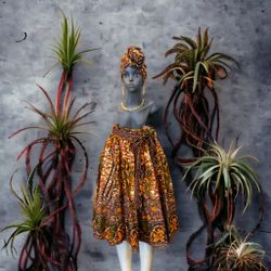 African Print Skirt One Size 