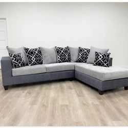 Grey 2-tone Sectional Half Price Only At Valerio’s Furniture 