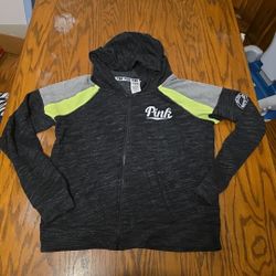 Victoria’s Secret PINK Full Zip Long Sleeve Hoodie Women's Large Black Jacket