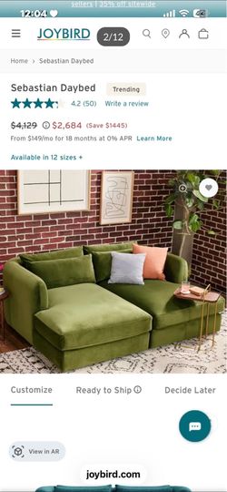 Joybird-Sebastian Daybed in Prime Peacock-Like New Condition