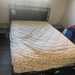 Full Mattress, Frame, Headboard, storage 