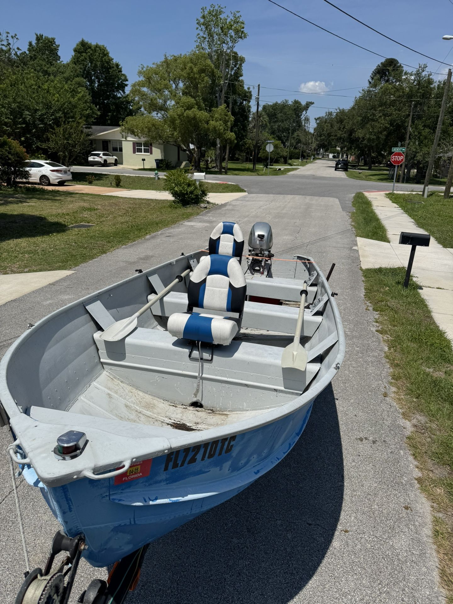 16 Ft Aluminum Boat With Trailer And Motor And More